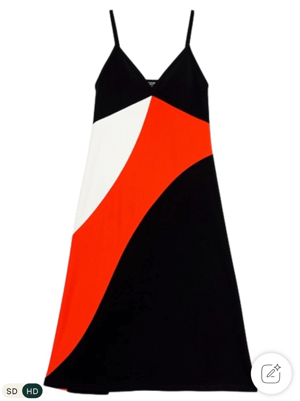 Zara Black, Red & White Midi Slip Dress